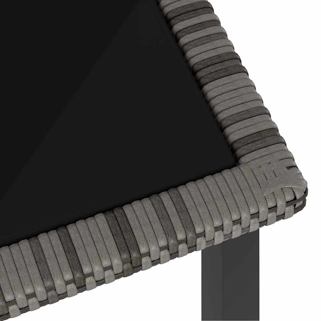 Garden Dining Table Poly Rattan Grey 70 x 70 x 73 cm