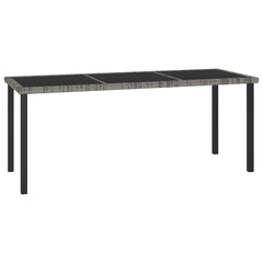 Garden Dining Table Poly Rattan Grey 180 x 70 x 73 cm