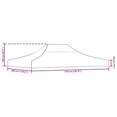 vidaXL Party Tent Roof 4x3 m Anthracite 270 g/m² 6