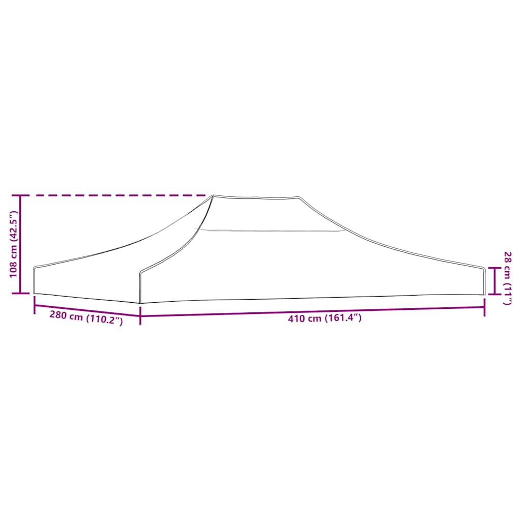 vidaXL Party Tent Roof 4x3 m Anthracite 270 g/m² 6