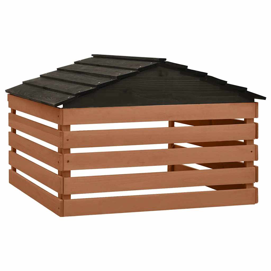 Robotic Lawn Mower Garage 78x74x54 cm Firwood Black and brown