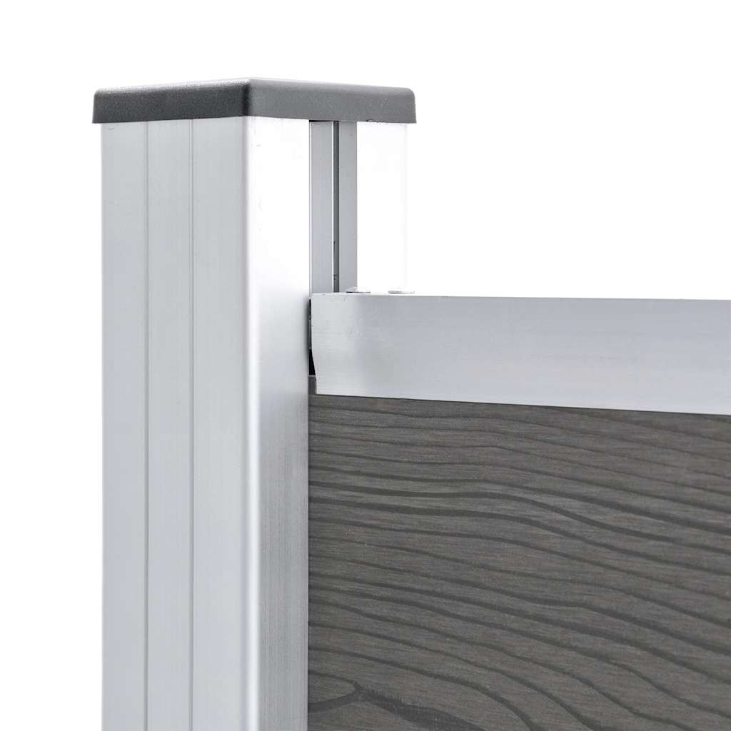 Fence Panel WPC 180x146 cm Grey 1 section with 1 post