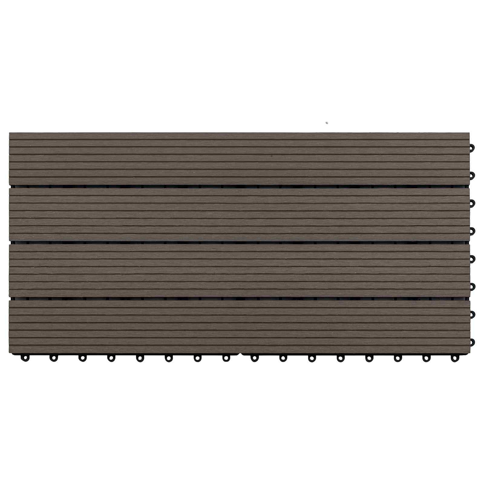 vidaXL Decking Tile 6 pcs Dark Brown 60 x 30 cm WPC 5