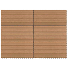 vidaXL Decking Tile 6 pcs Brown 60 x 30 cm WPC 4