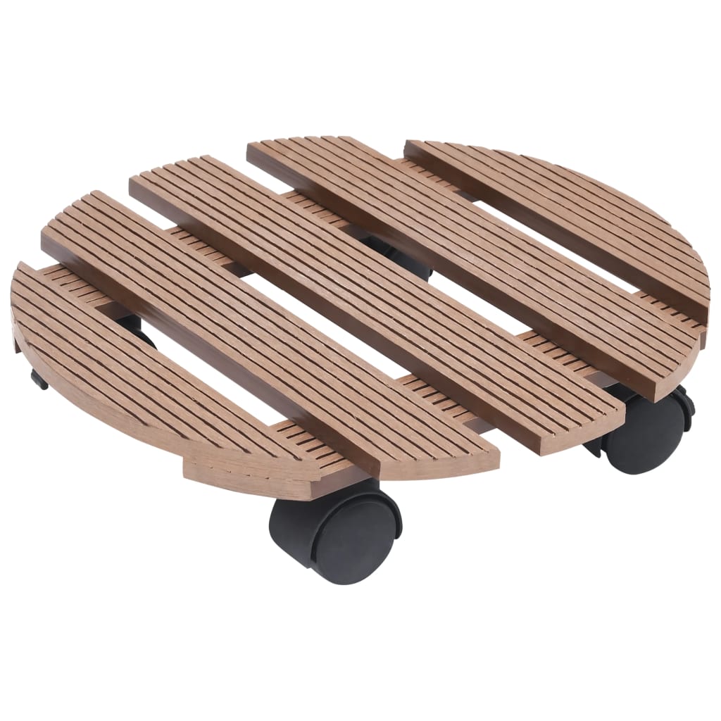 vidaXL Plant Trolley | Set of 2 | Brown | Wood-Plastic Composite | Medium 2