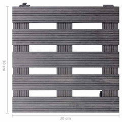 vidaXL Plant Trolleys 2 pcs Grey 30x30x7.5 cm WPC 6