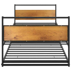 vidaXL Pull-out Bed Frame without Mattress Black Metal 90x200 cm 3