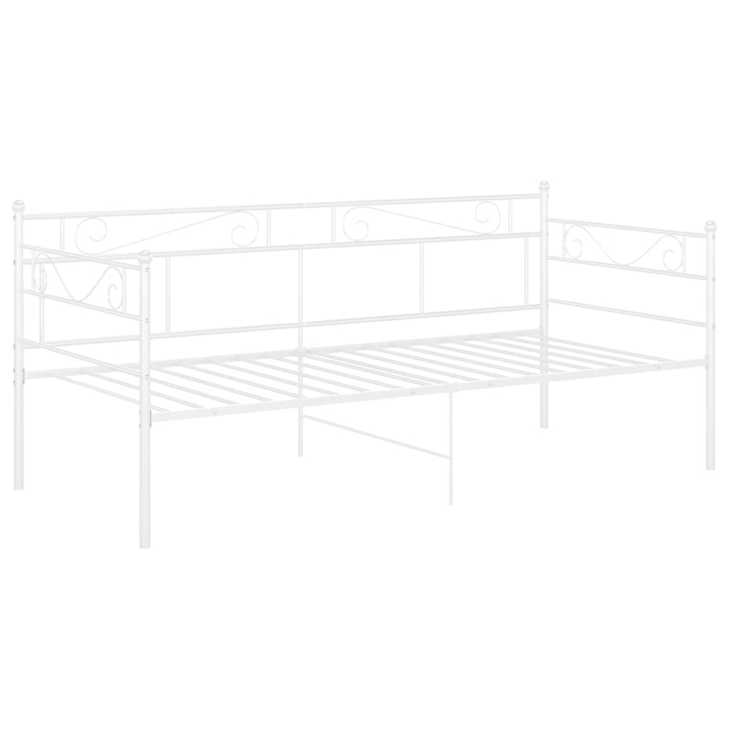 Sofa Bed Frame without Mattress Metal 90x200 cm White