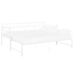 Pull-out Sofa Bed Frame without Mattress Metal 90x200 cm White