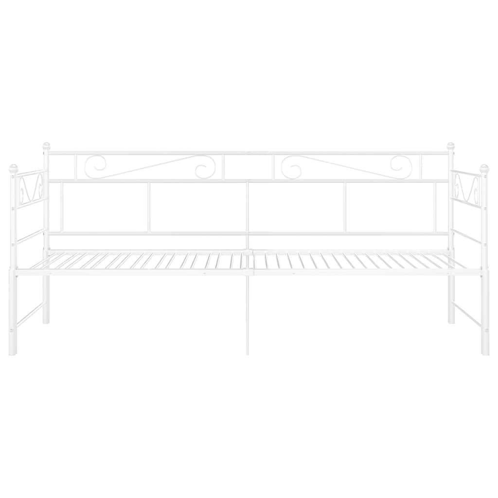 Pull-out Sofa Bed Frame without Mattress Metal 90x200 cm White