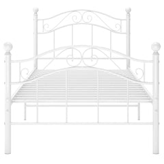 Bed Frame without Mattress Metal White 90 x 200 cm