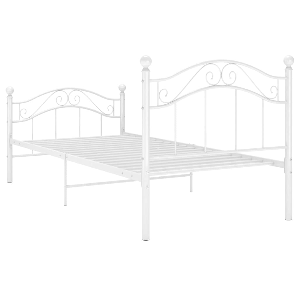 Bed Frame without Mattress Metal White 90 x 200 cm