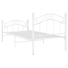 Bed Frame without Mattress Metal White 90 x 200 cm
