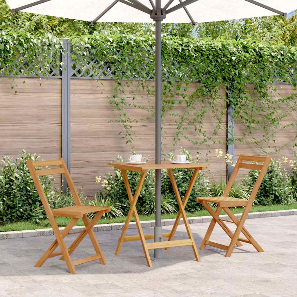 vidaXL Garden Table | Natural wood | Solid acacia wood | Small | Foldable 1