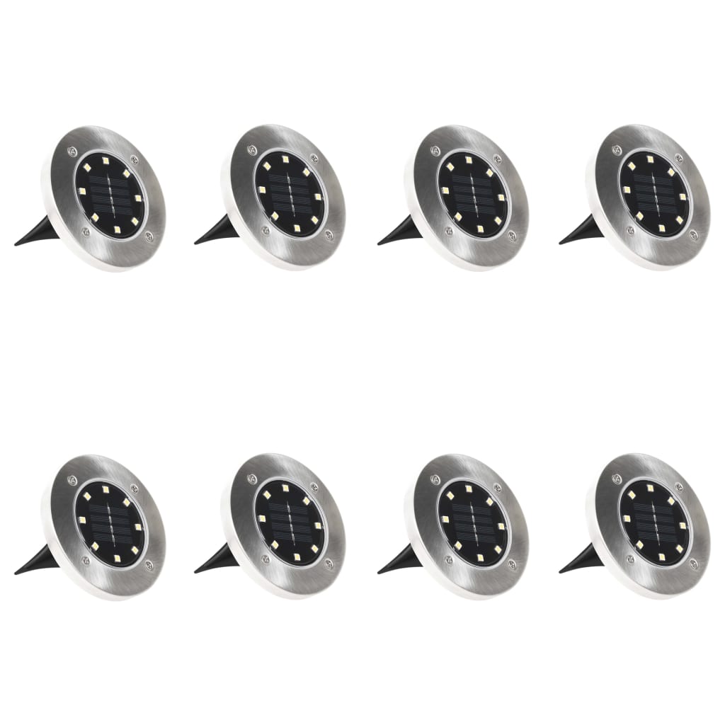 vidaXL Solar Ground Light | Set of 8 | Multicolour with stainless steel | PP 3