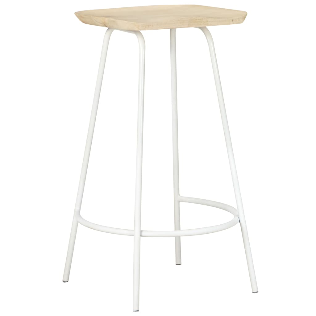 Bar Stools Solid Mango Wood Beige 4