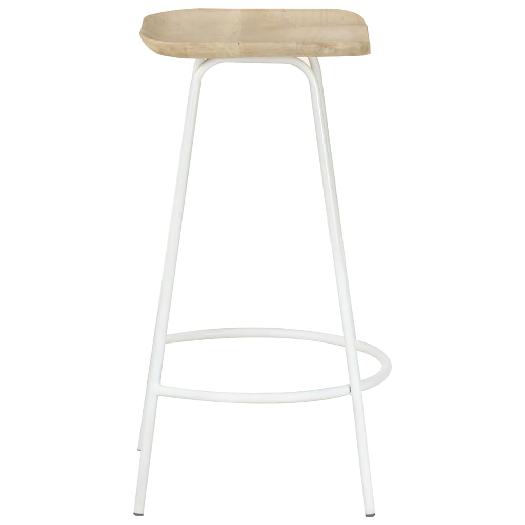 Bar Stools Solid Mango Wood Beige 4