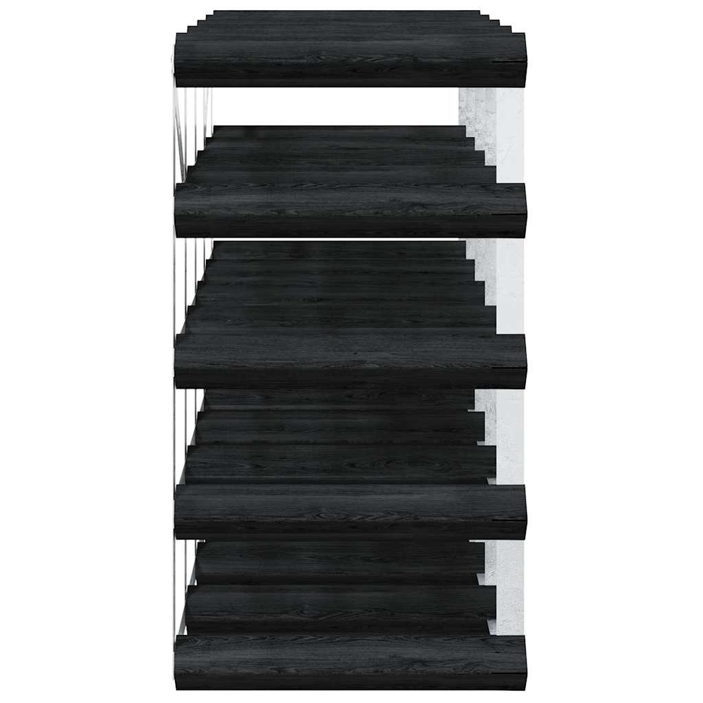vidaXL Wine Rack for 20 Bottles Black Solid Pine Wood 6