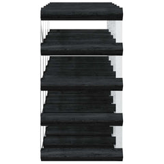 vidaXL Wine Rack for 20 Bottles Black Solid Pine Wood 6