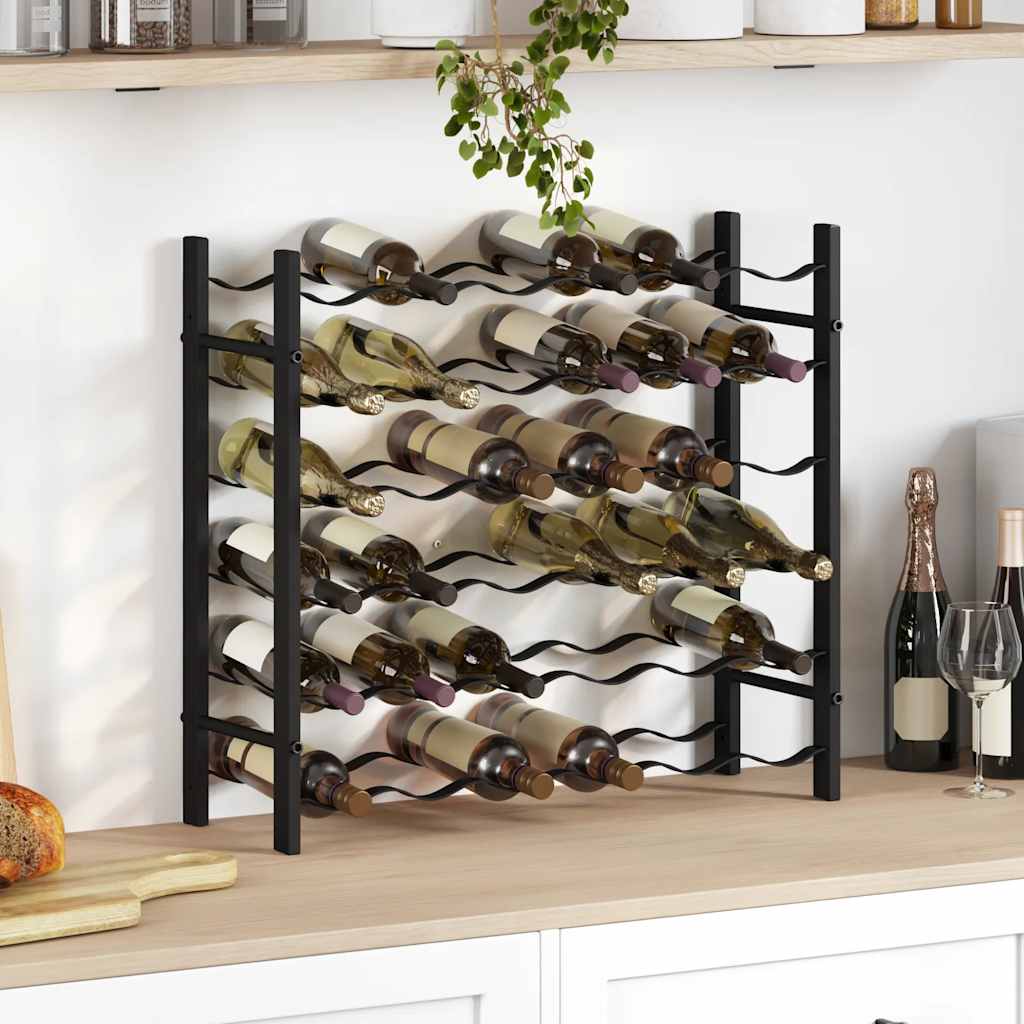 vidaXL Wine Rack for 36 Bottles Black Iron 3