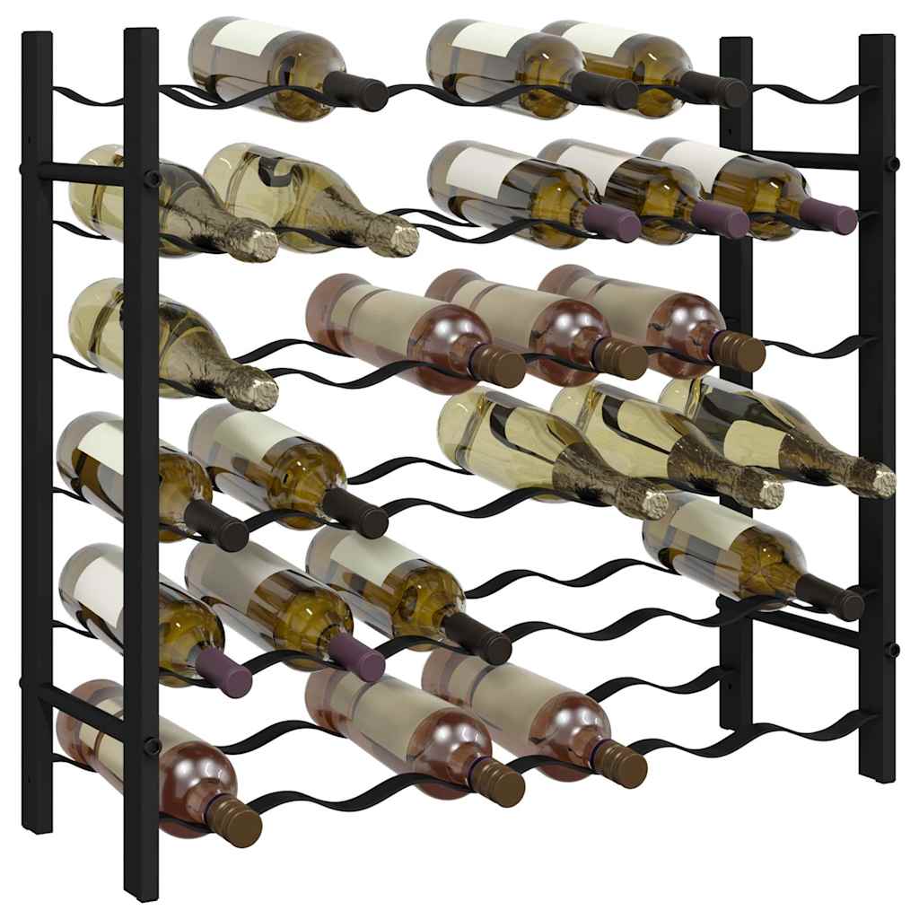 vidaXL Wine Rack for 36 Bottles Black Iron 4