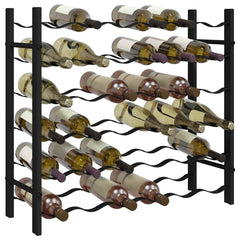 vidaXL Wine Rack for 36 Bottles Black Iron 4