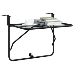 325924 vidaXL Balcony Table Black 60x40 cm Steel 4