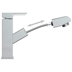 vidaXL Bathroom Basin Faucet with Pull-out Function Chromed Finish 157x172 mm 5