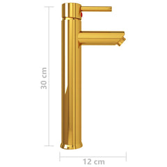vidaXL Bathroom Mixer Tap Gold 12x30 cm 5