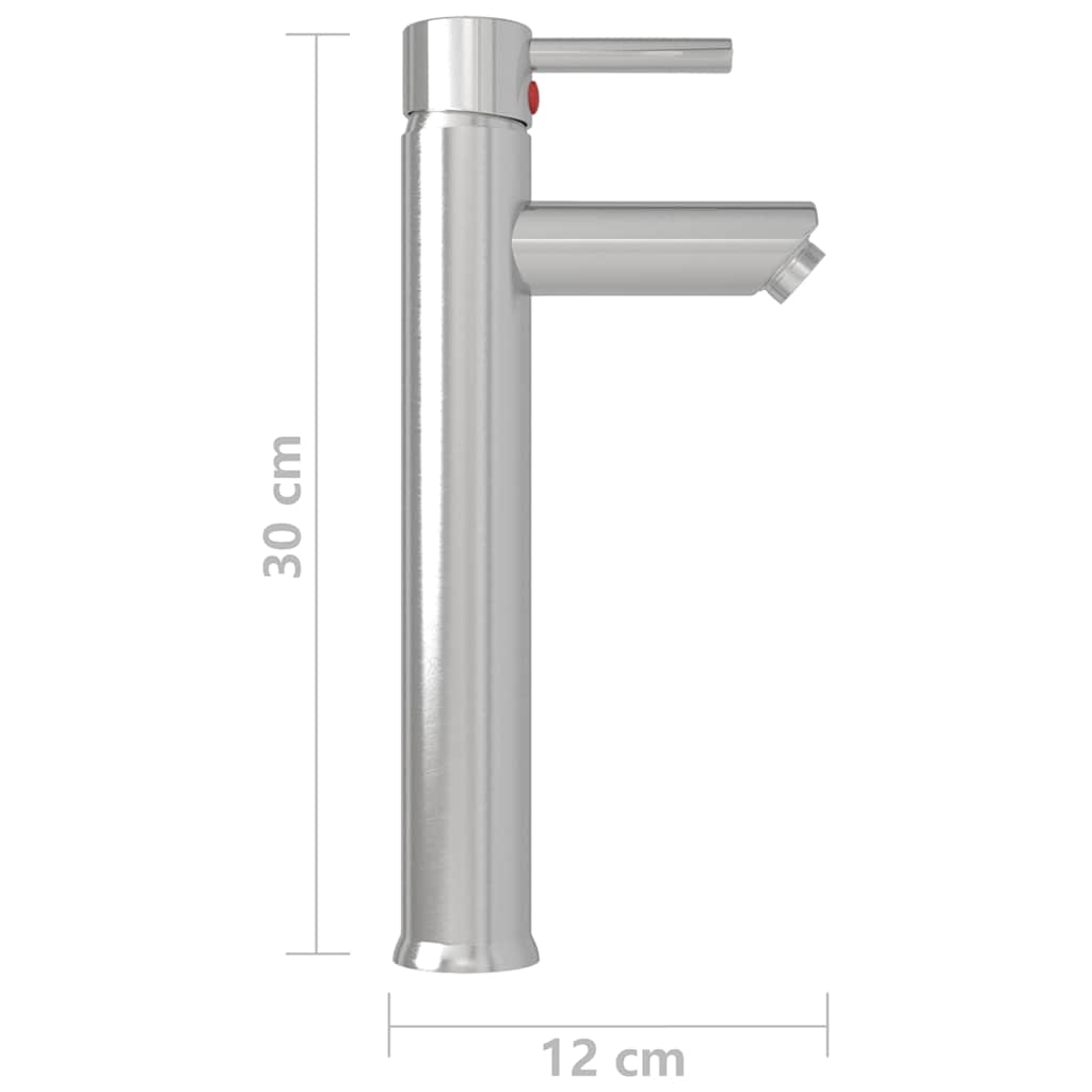 vidaXL Bathroom Mixer Tap Silver 12x30 cm 5