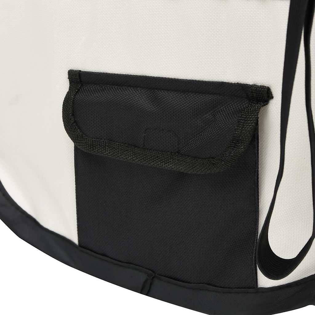 vidaXL Dog Playpen | Black and cream | Polyester, Steel | 90x90x58 cm | Foldable 6