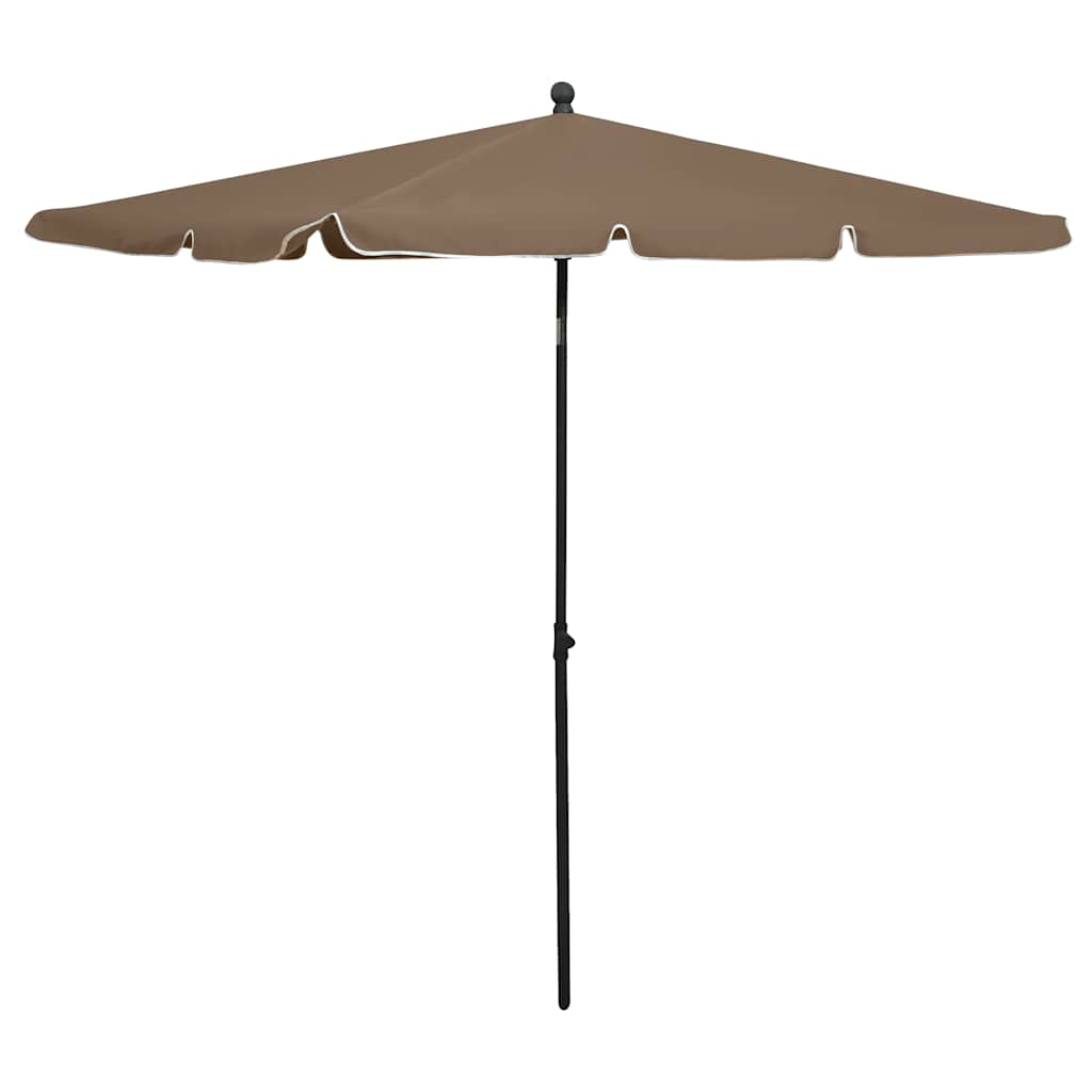 vidaXL Garden Parasol with Pole 210x140 cm Taupe 1
