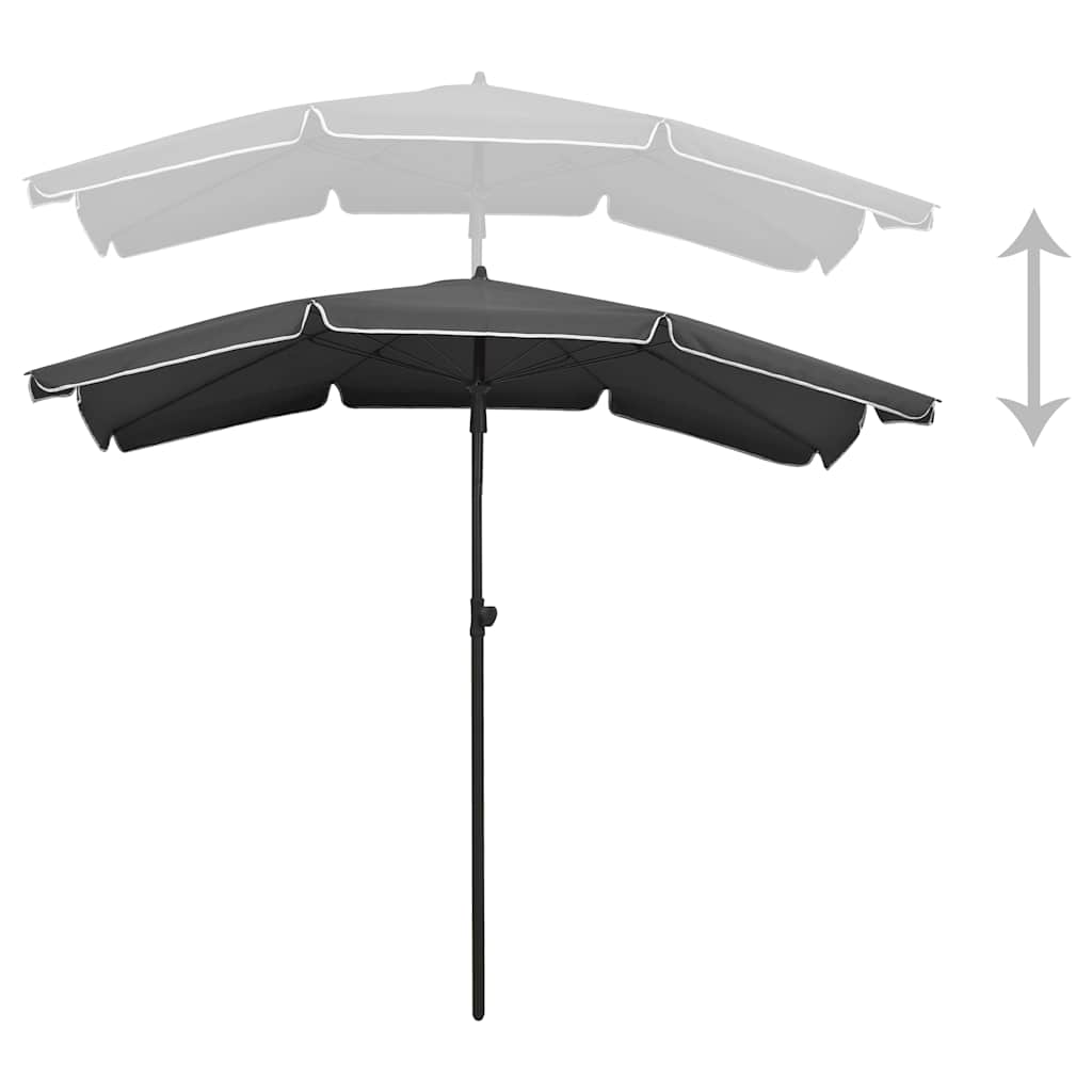 vidaXL Garden Parasol with Pole 200x130 cm Anthracite 4
