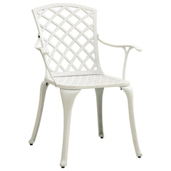 Garden Chairs Cast Aluminium White 4