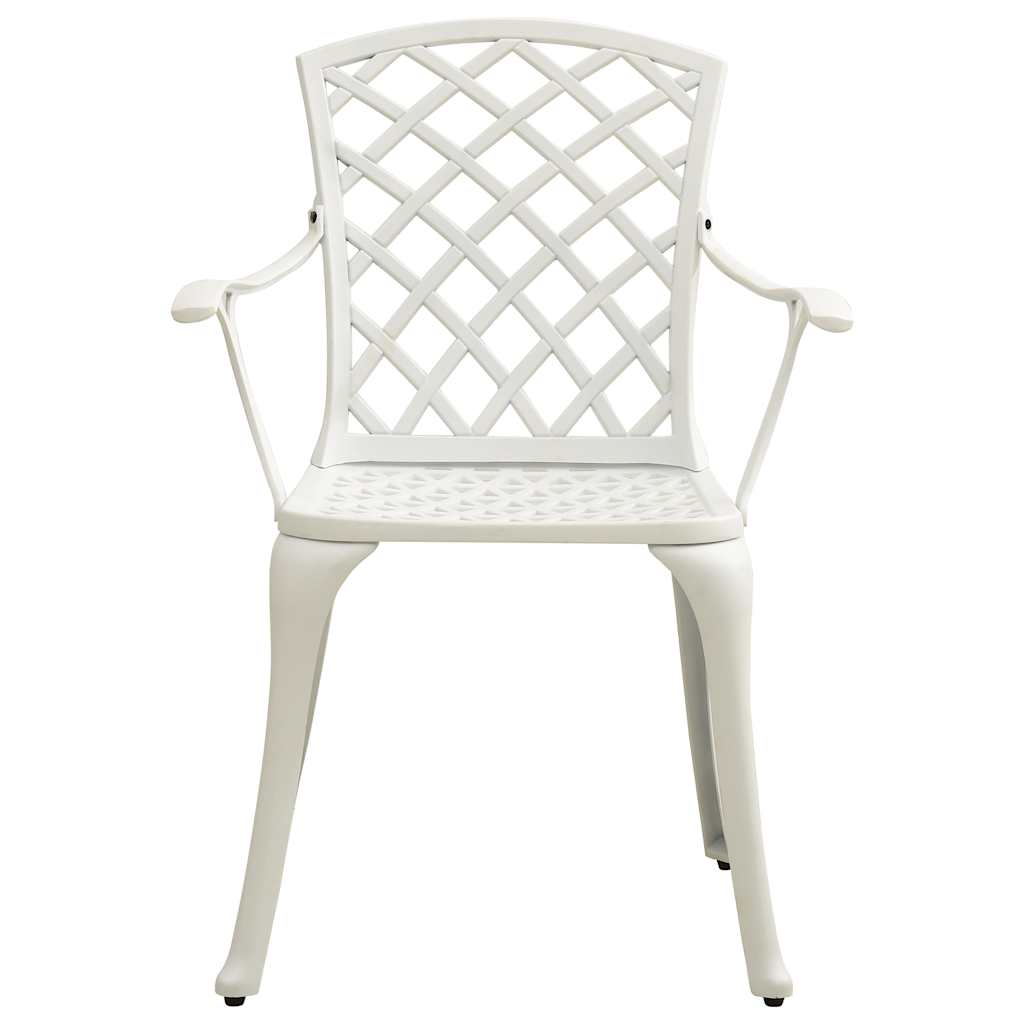 Garden Chairs Cast Aluminium White 4