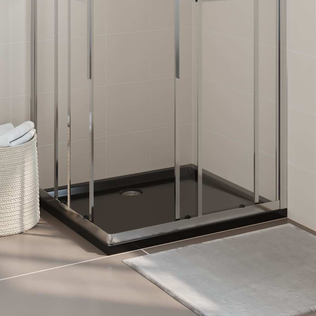 Rectangular ABS Shower Base Tray Black 80 cm 90 cm