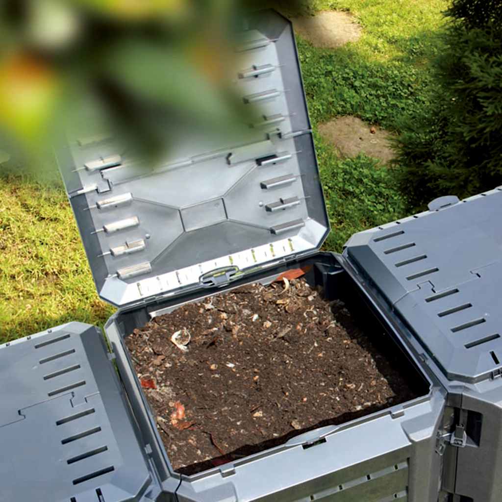 vidaXL Composter | Black | 100% PP | Large | Composter Bin | Square | Modern 4