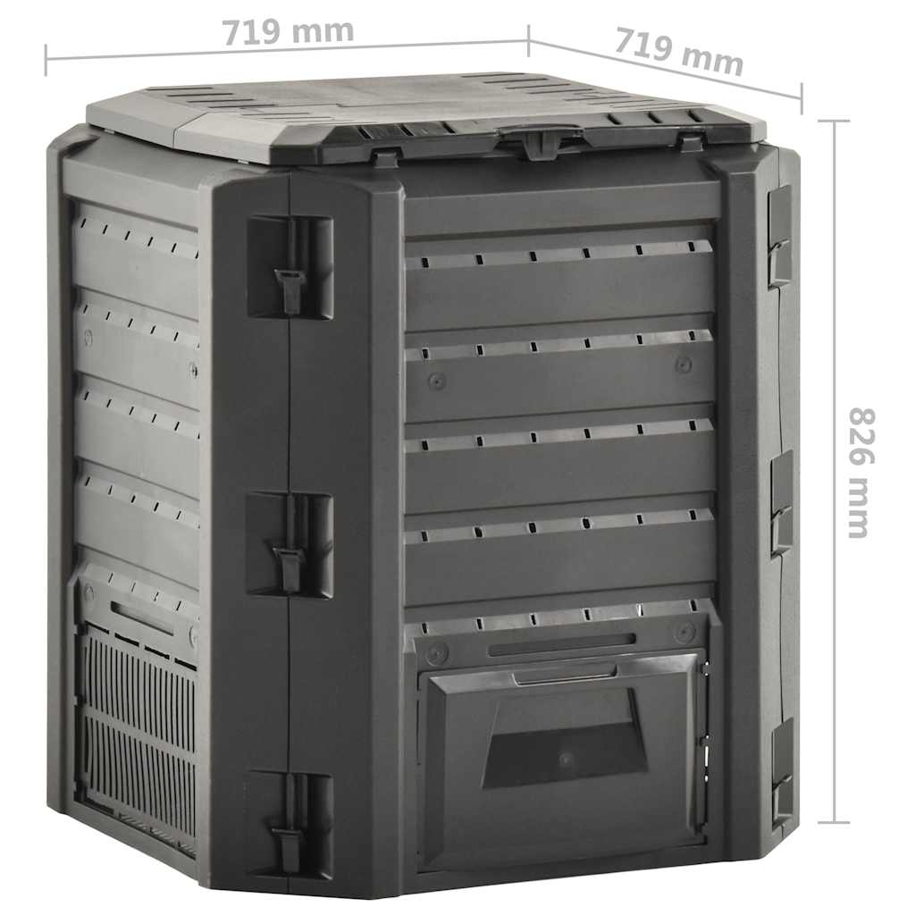 Garden Composter Black 380 l