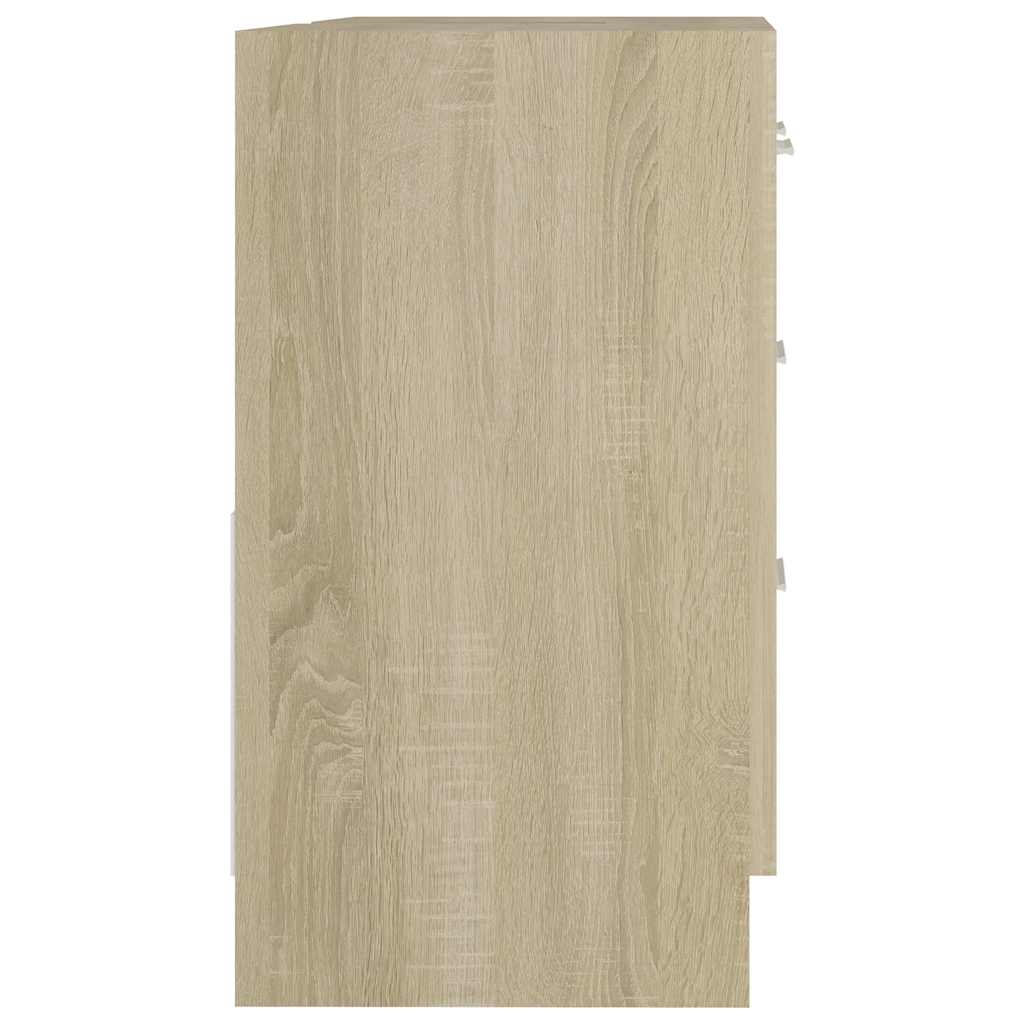 vidaXL Sink Cabinet | Sonoma Oak | Engineered Wood | 63x30x54 cm | Storage 6