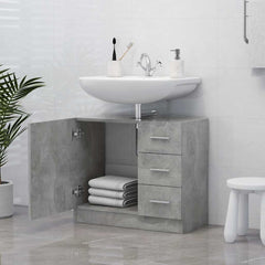 vidaXL Sink Cabinet | Concrete Grey | Engineered wood | 63 x 30 x 54 cm 3