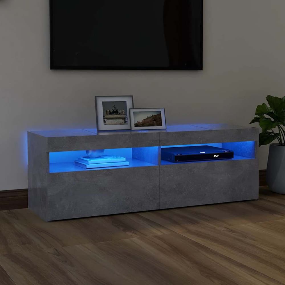 TV Cabinet with LED Lights 120x35x40 cm Concrete grey