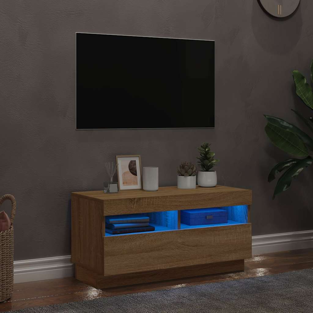 vidaXL TV Cabinet with LED Lights 80x35x40 cm