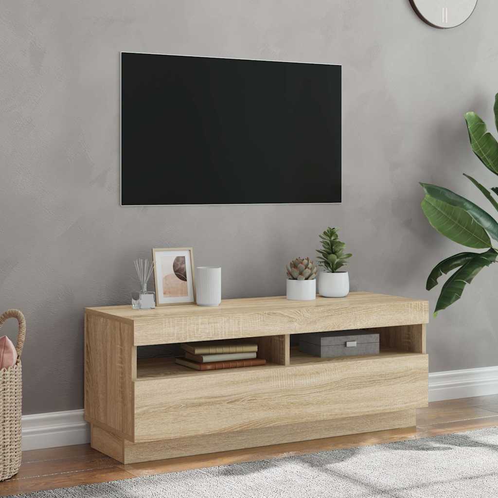 vidaXL TV Cabinet with LED Lights 80x35x40 cm