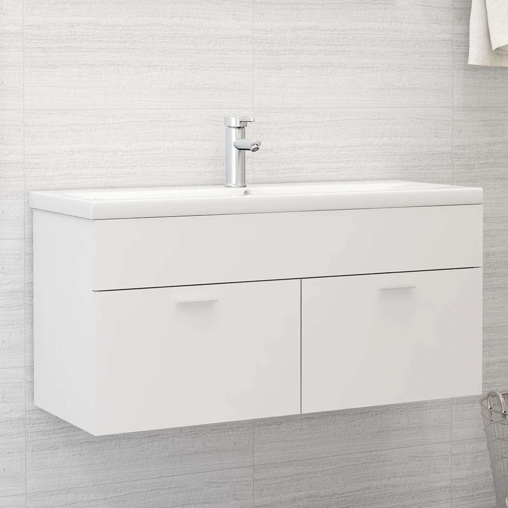Sink cabinet Engineered Wood 100 x 38.5 x 46 cm White