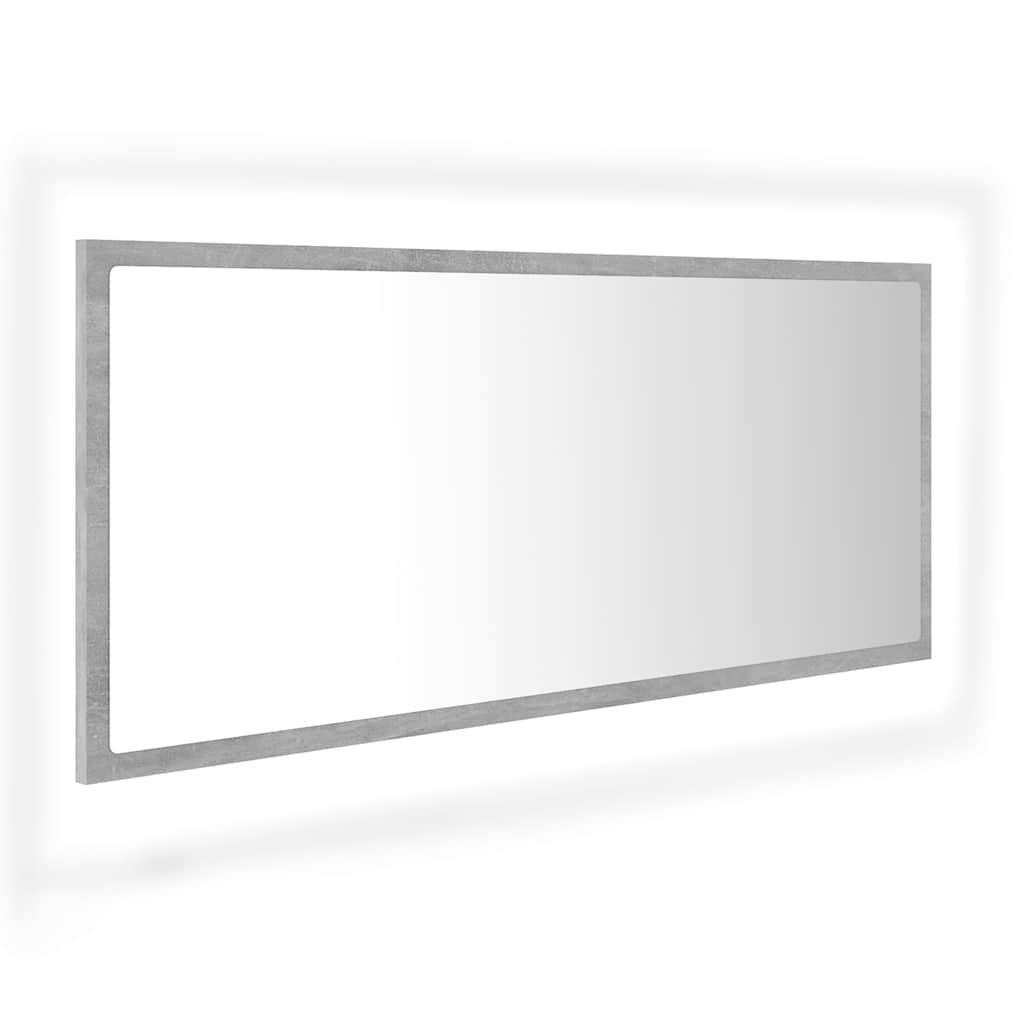 LED Bathroom Mirror 100x8,5x37 cm Acrylic Concrete grey
