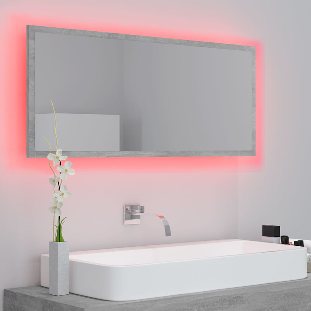 vidaXL Mirror | Concrete grey | Engineered wood and acrylic | Medium 5