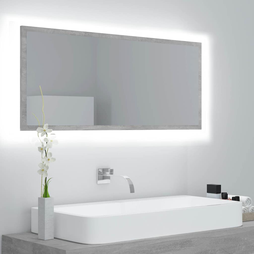 vidaXL Mirror | Concrete grey | Engineered wood and acrylic | Medium 1
