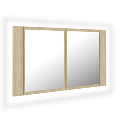 vidaXL Led Mirror Cabinet | Sonoma oak | Engineered wood | 80 x 12 x 45 cm 2