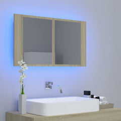 vidaXL Led Mirror Cabinet | Sonoma oak | Engineered wood | 80 x 12 x 45 cm 3