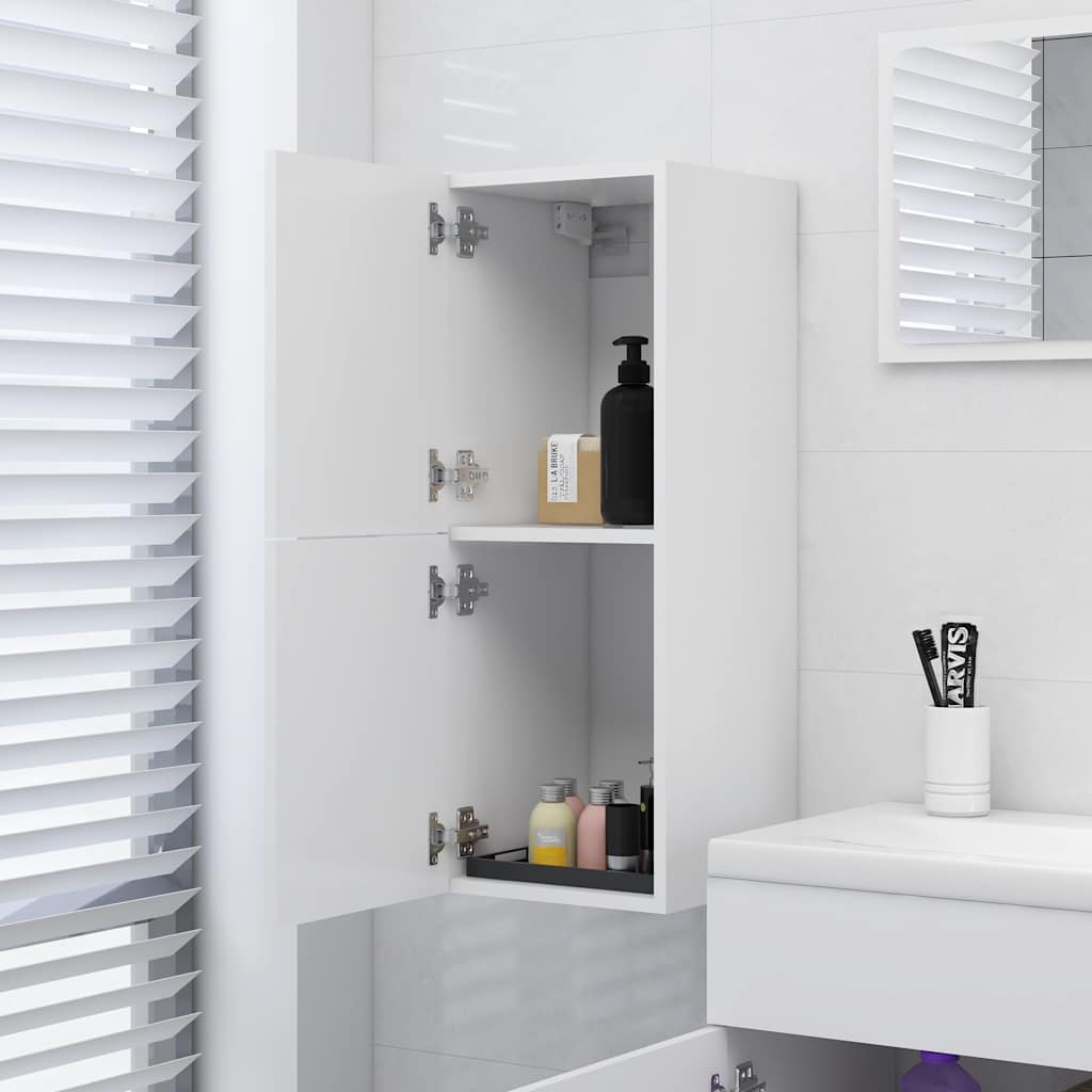 804988 vidaXL Bathroom Cabinet White 30x30x80 cm Engineered Wood 3